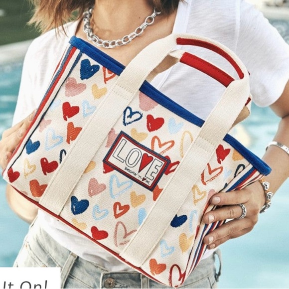 BNWT Brighton Red White & You Mini Canvas Tote - Picture 9 of 10